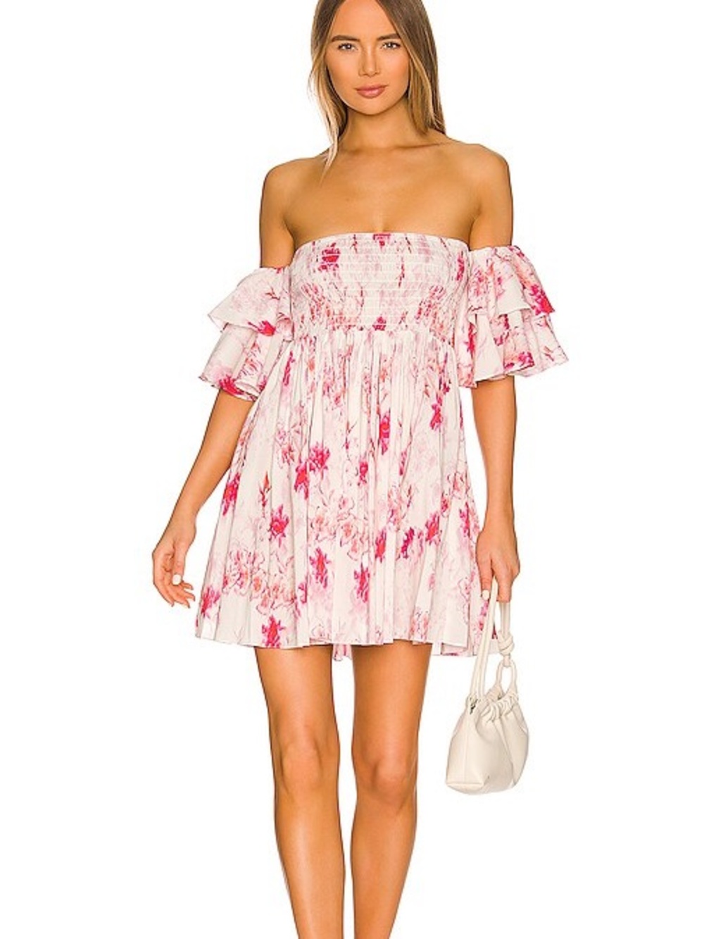 Miss Los Angeles Dina Off the Shoulder Mini Dress